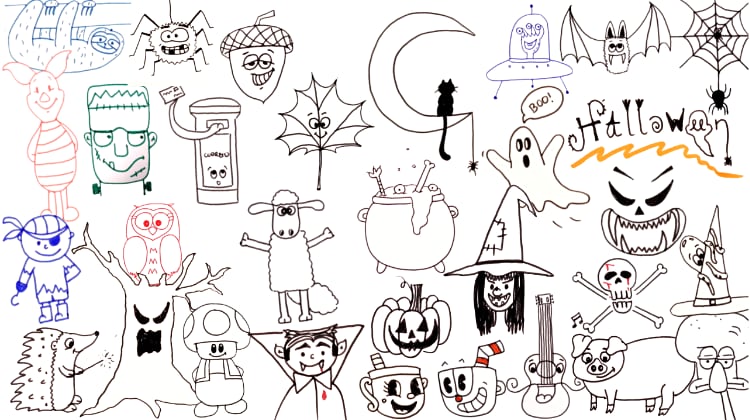 Como desenhar uma Caveira Fácil  Desenhos de Halloween - Desenhos para  Desenhar 